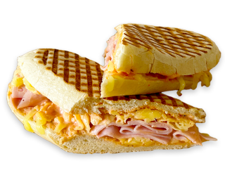 Panini se šunkou a mozzarellou Panini se šunkou a mozzarellou